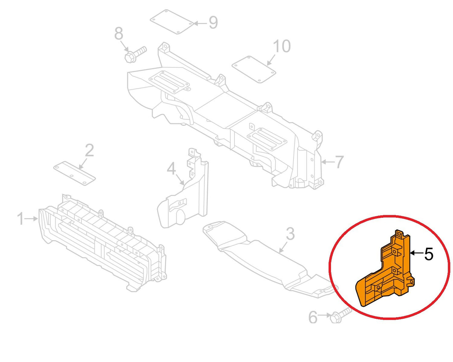 LEFT (Drivers Side) Radiator Support Splash Shield Air Guard For 2015 Genesis
