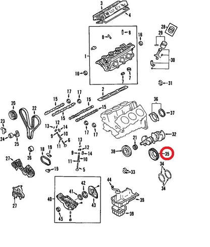 Crankshaft Position Sensor Mounting Wheel For 99-05 Sonata V6, 01-06 Sante Fe V6