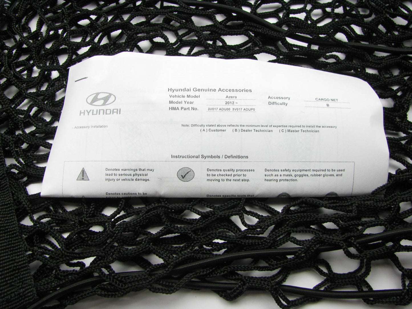 New Genuine Rear Cargo Net OEM For 2012-2015 Hyundai Azera 3V017ADUP0