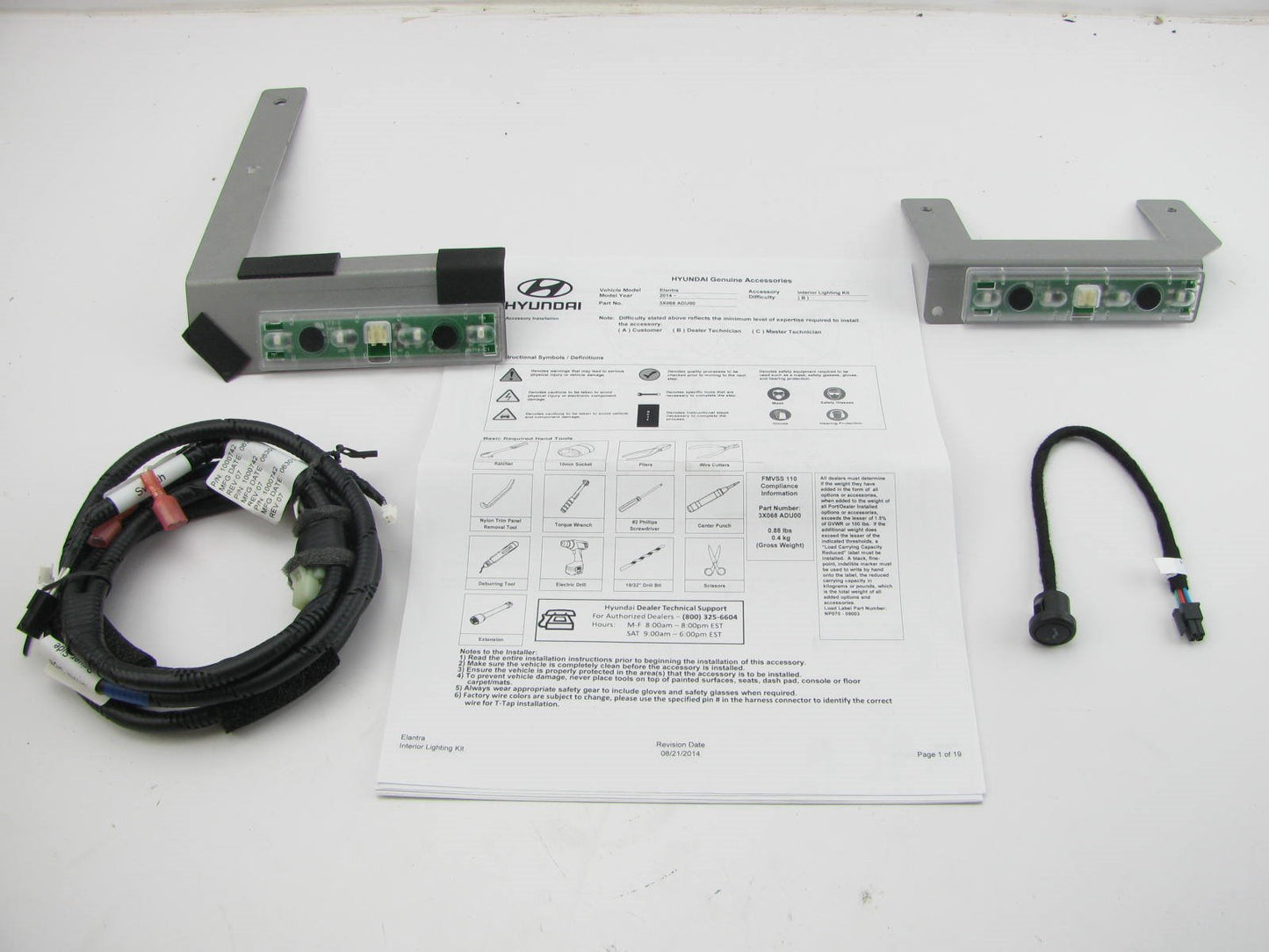 NEW GENUINE Interior LED Light Lighting Kit OEM For 2014-2016 Hyundai Elantra