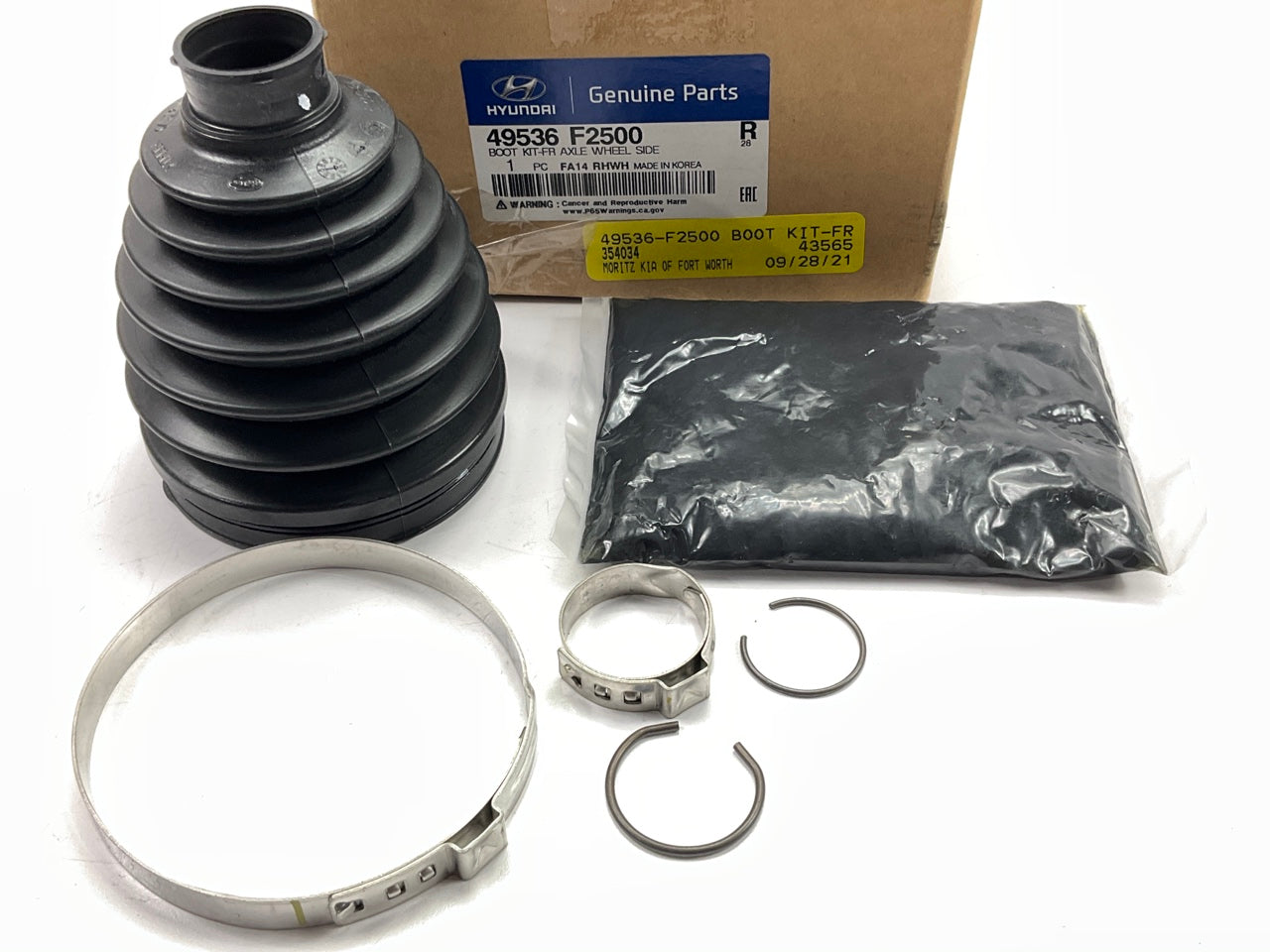 NEW Front CV Axle, Wheel Side CV Axle Rubber Boot Kit OEM For Hyundai 49536F2500