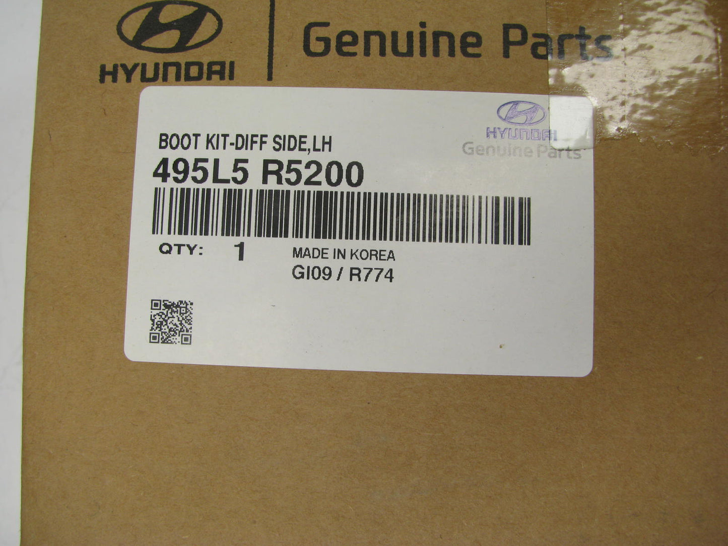 Front LEFT Inner CV Boot Kit 495L5R5200 Genuine OEM For 21-22 Hyundia Santa Fe