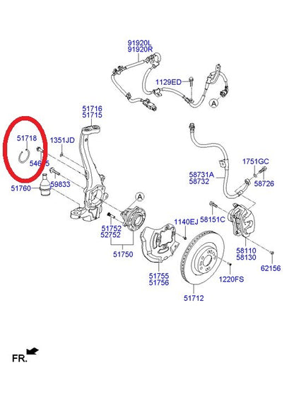 New Genuine FRONT Wheel Bearing Snap Ring OEM For Hyundai 517183M000