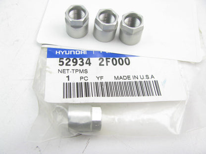 (4) NEW GENUINE TPMS Tire Pressure Monitor Valve Stem Nuts OEM For Hyundai