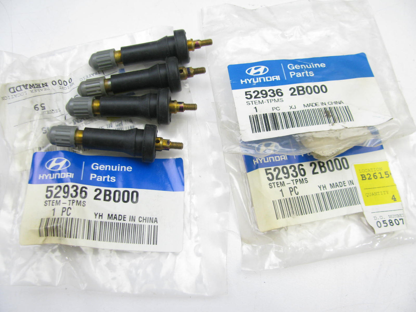 (4) OEM TPMS Tire Pressure Monitor Sensor Valves For 10-12 Santa Fe 529362B000
