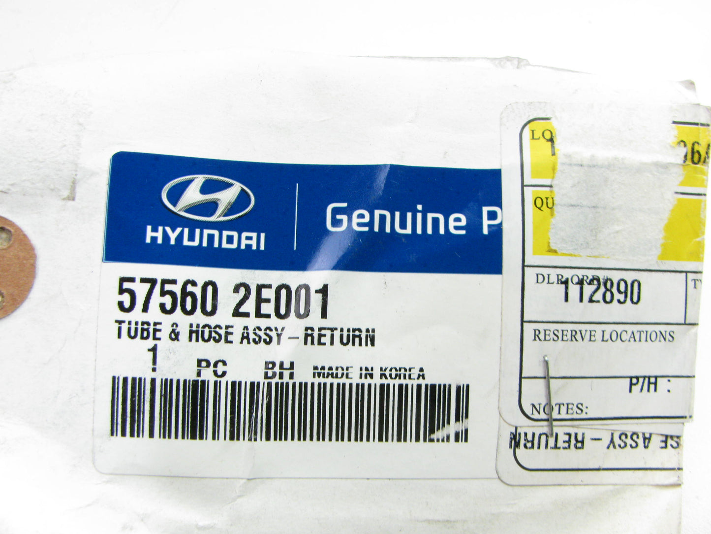 Power Steering Return Line Hose To Cooler OEM For 2005-2009 Tucson 575602E001