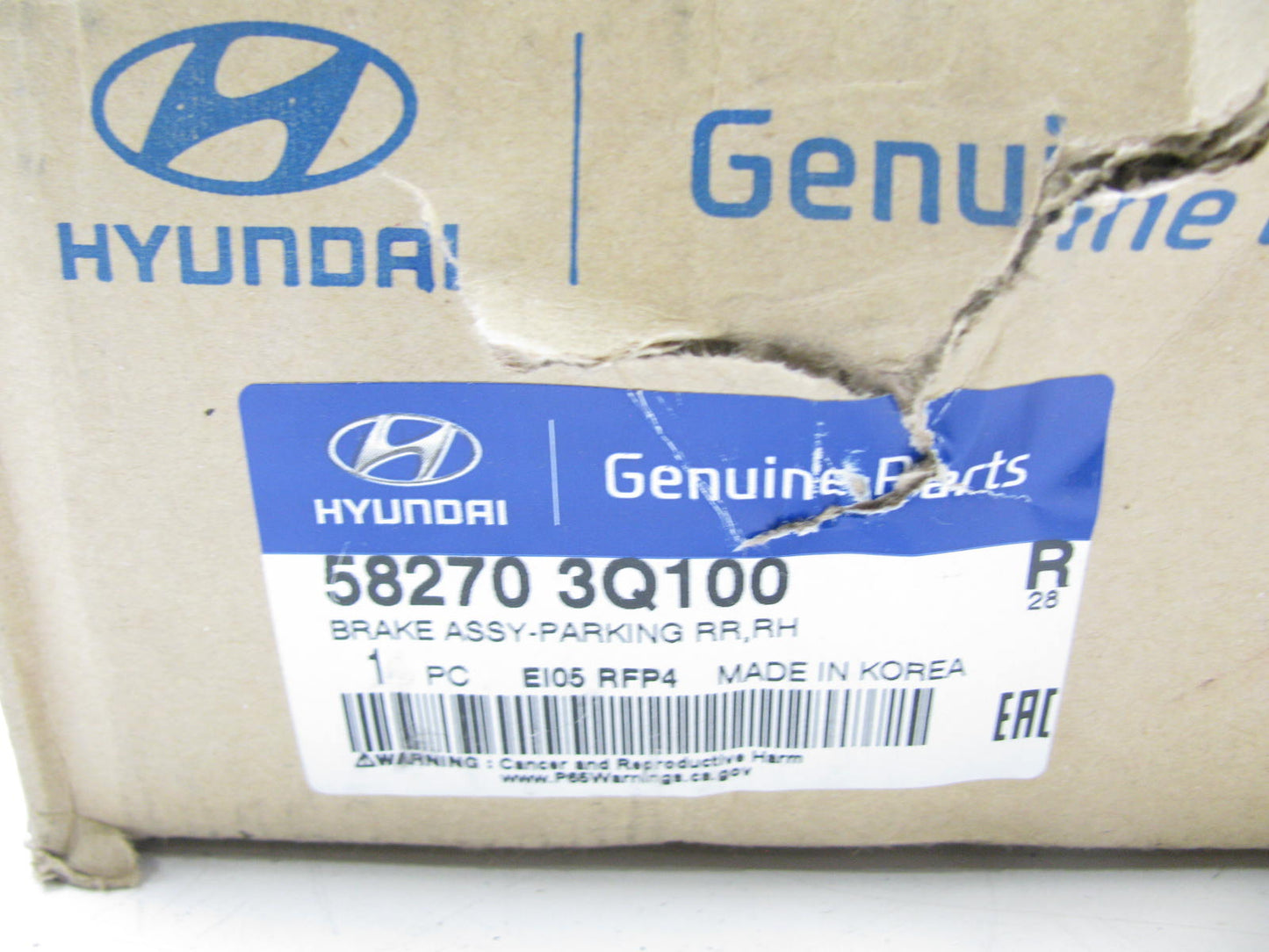 NEW - OEM 582703Q100 Rear Right Parking Brake Assembly For 2011-16 Sonata Hybrid