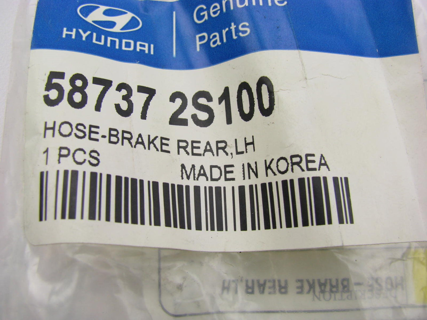 New Genuine Rear Brake Hose OEM For 2010-14 Tucson, 2011-13 Tucson 587372S100