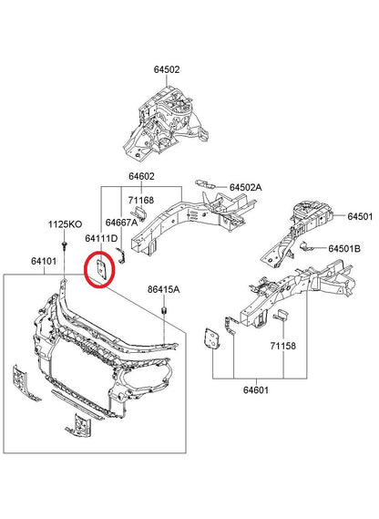 New OEM Fender Mounting Bracket Right Passenger For 10-12 Santa Fe 647572B200