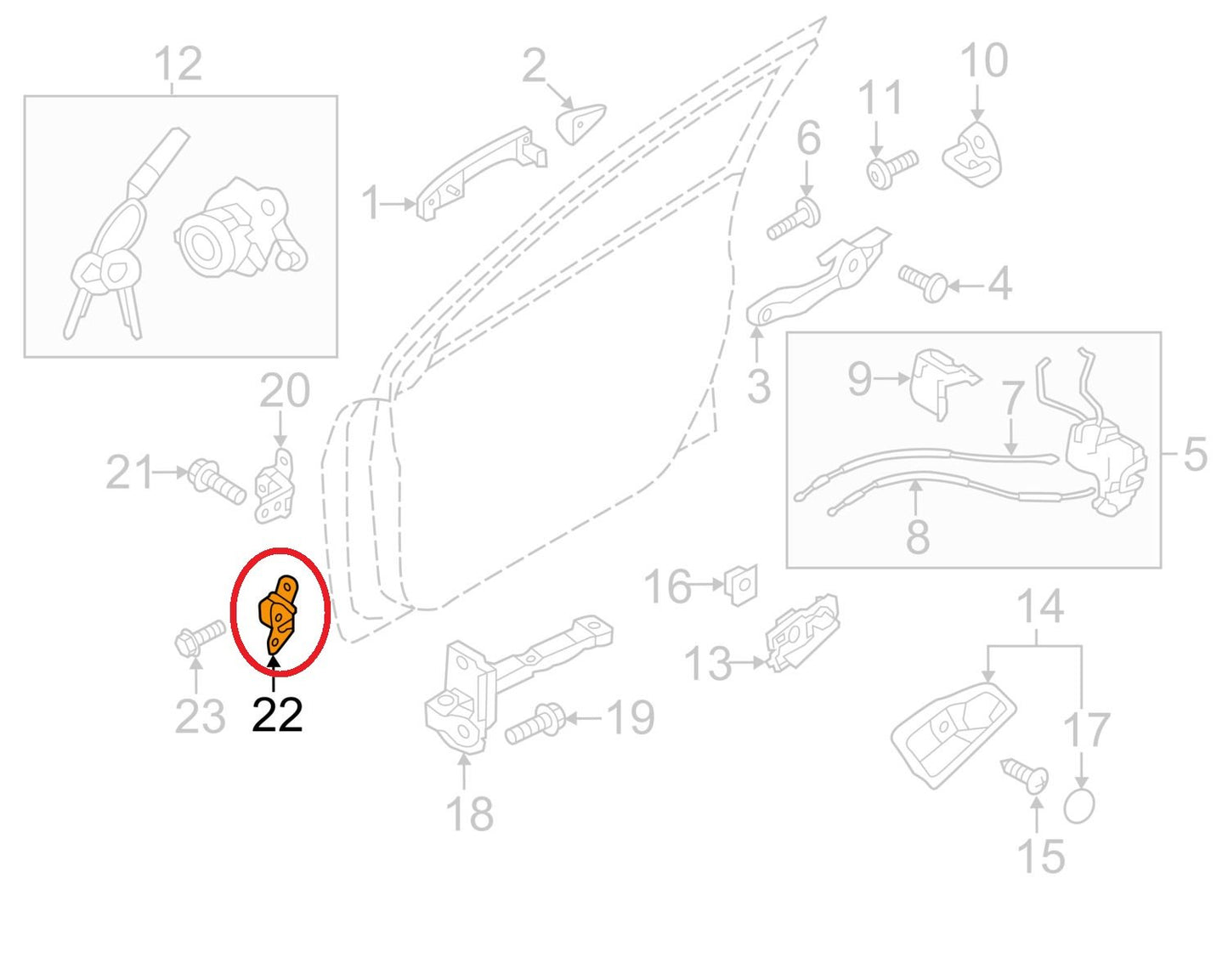 New OEM Front Lower Door Hinge Right Passenger For 12-13 Accent 793250X000