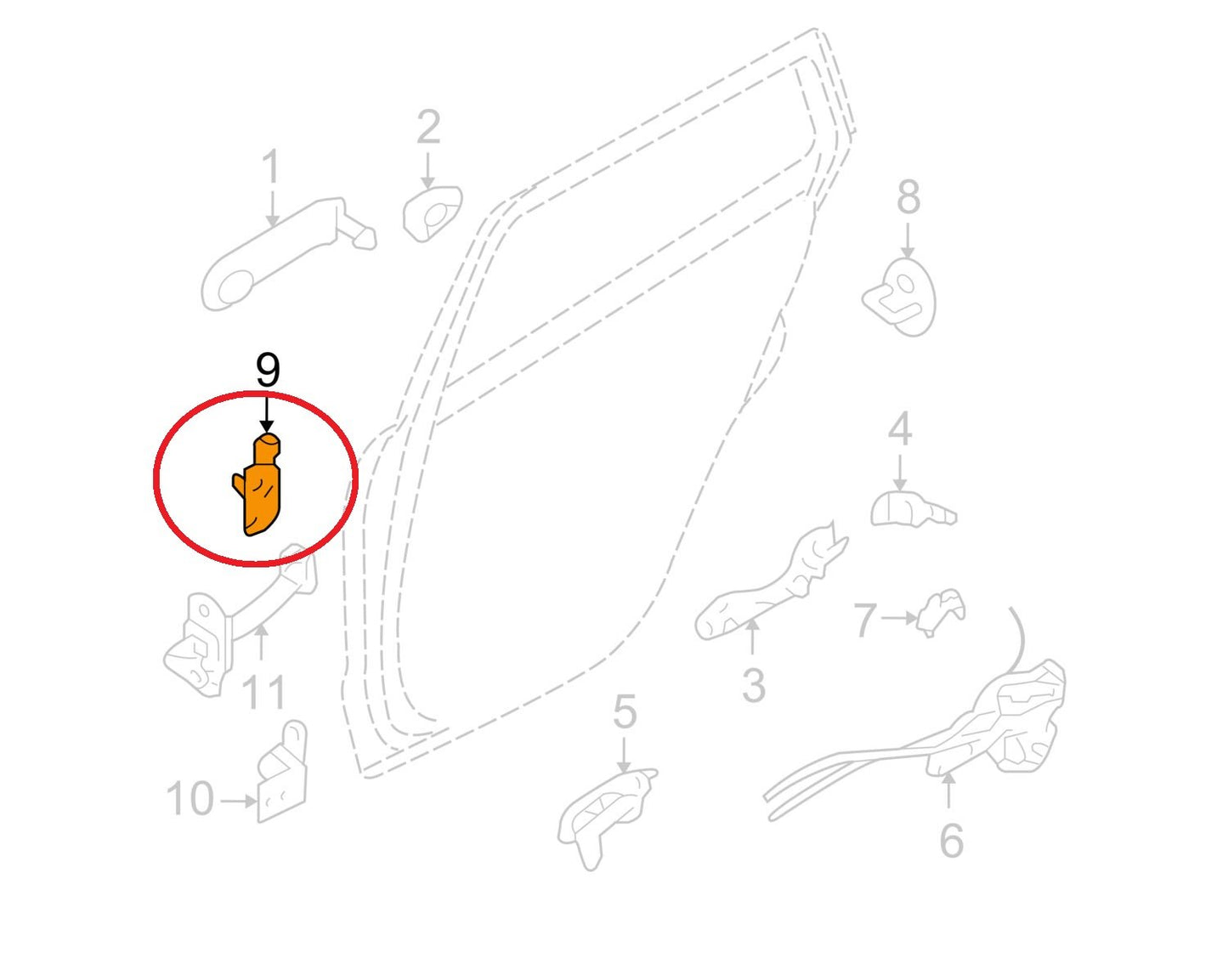 NEW - OEM Rear Left Door Upper Hinge For 2007-15 Hyundai Santa Fe, 11-15 Sorento