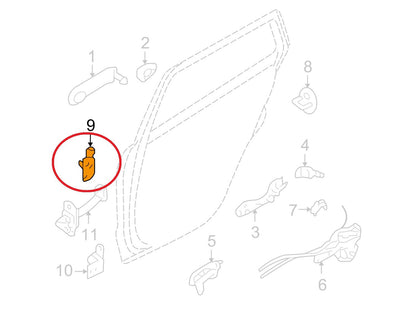 NEW - OEM Rear Left Door Upper Hinge For 2007-15 Hyundai Santa Fe, 11-15 Sorento