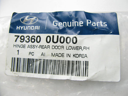 NEW - OEM 793600U000 Rear Right Door Lower Hinge For 2014-2017 Hyundai Accent
