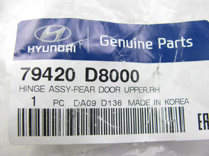 NEW - OEM 79420D8000 Rear Right Upper Door Hinge For Hyundai