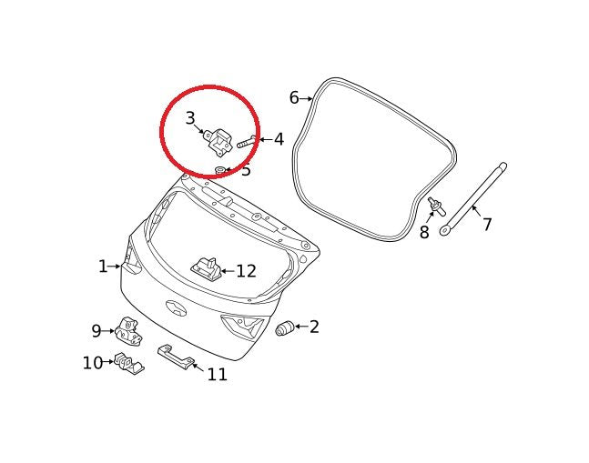 NEW - OEM Left Tail Gate Hatch Hinge For 2013-2014 Elantra GT Wagon 14-17 Forte