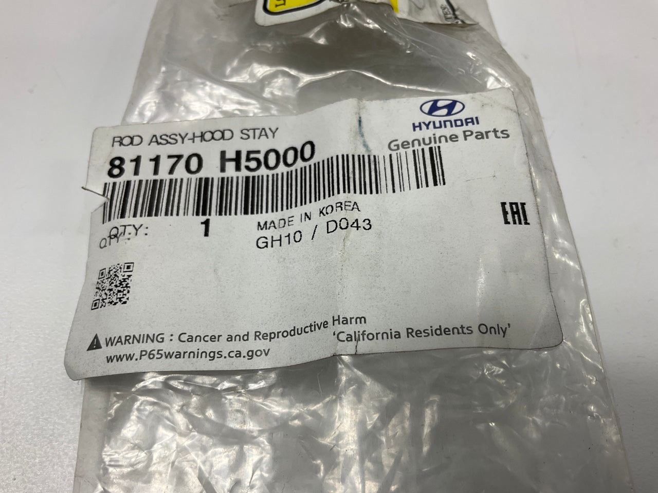 NEW Hood Stay Prop Support Rod OEM For 2018-2022 Hyundai Accent 81170H5000