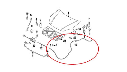 NEW - OEM Hood Latch Release Cable For 12-14 Hyundai Accent 811901R000