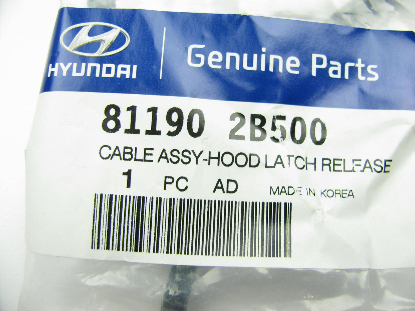 Hood Latch Release Cable (Rear Section) OEM For 2010-2012 Santa Fe 811902B500