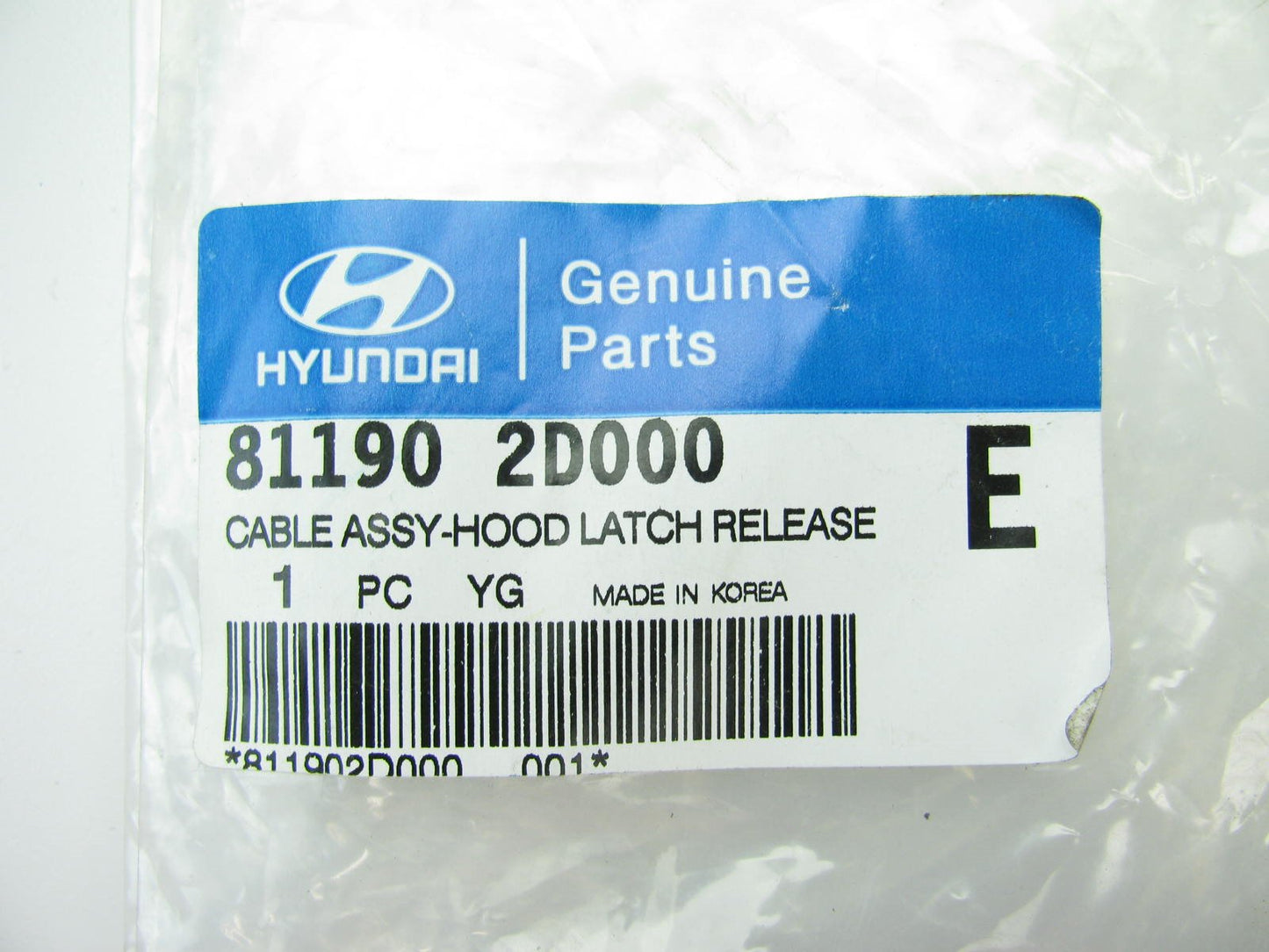 811902D000 Hood Release Cable OEM For Hyundai Elantra 2000-2006