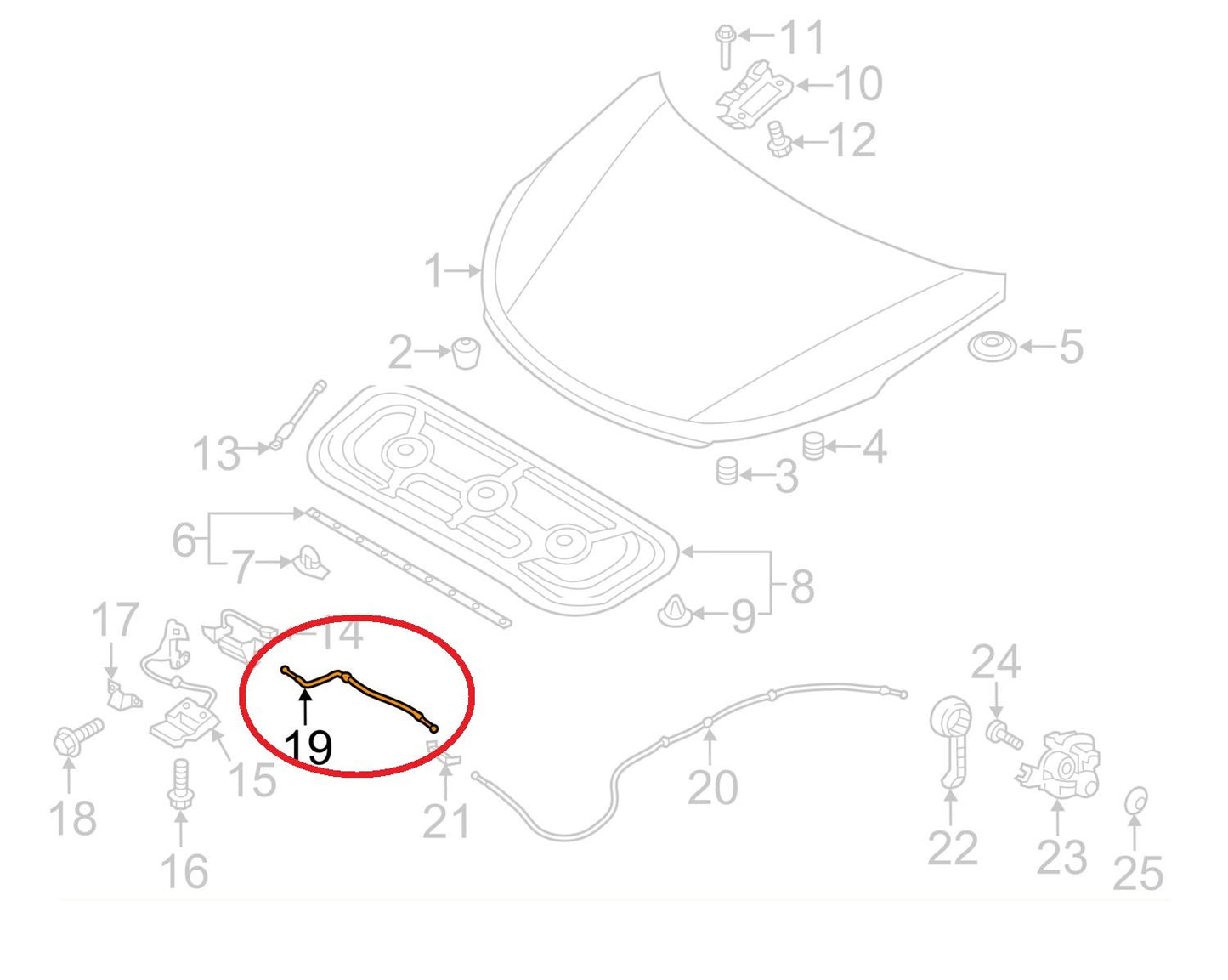 New OEM Hood Latch Release Cable For 13-15 Hyundai Sante Fe 811902W100