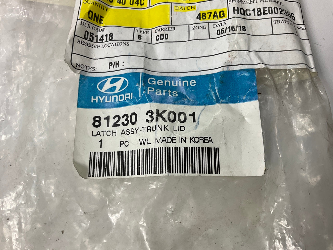 NEW Rear Trunk Lid Latch Lock Actuator OEM For 2006-08 Hyundai Sonata 812303K001