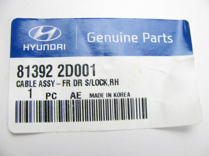 NEW 813922D001 Front Right Passenger Side Door Lock Cable For 2001-2006 Elantra
