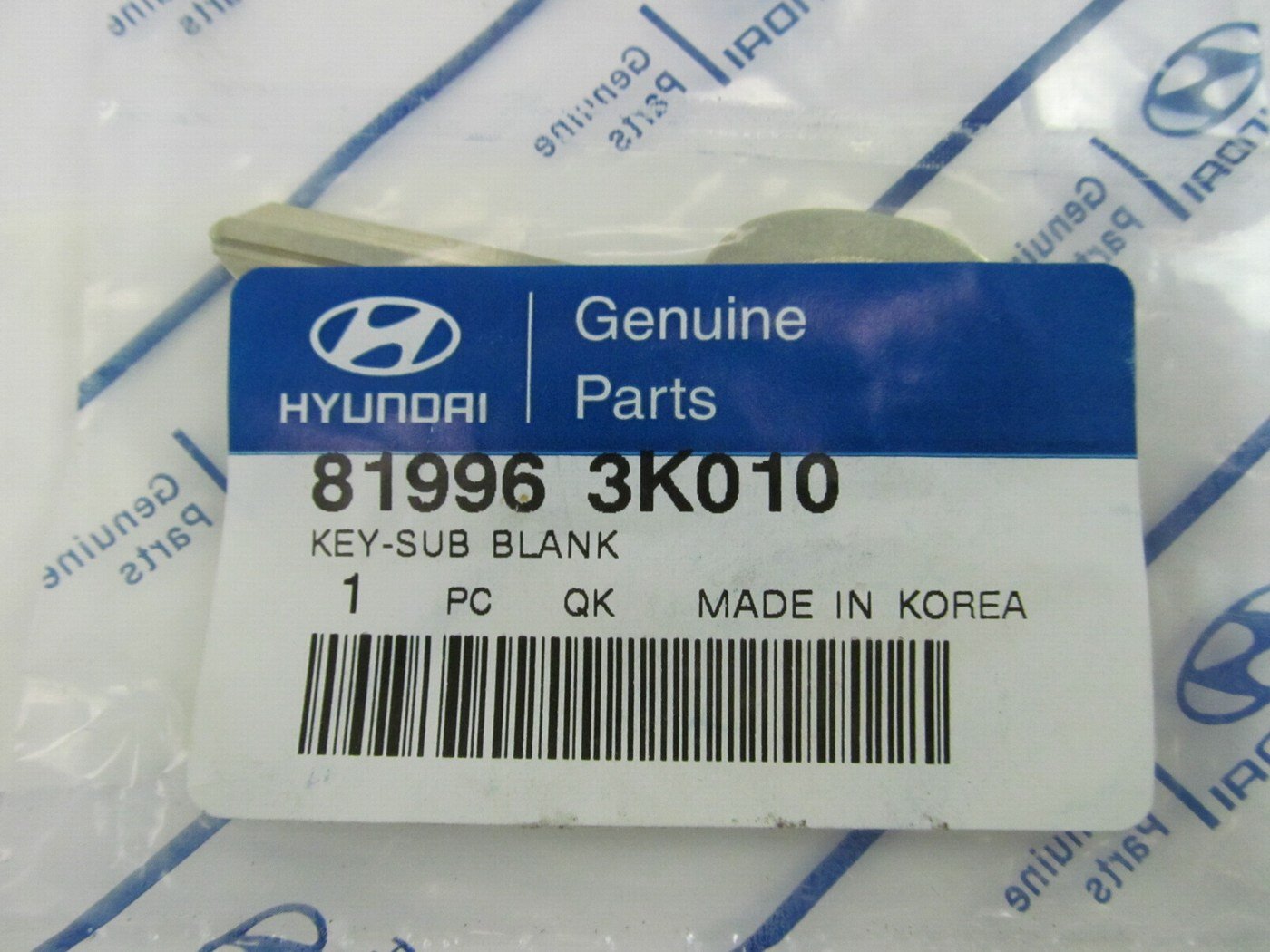 NEW - OEM Genuine UNCUT Sub Valet Key Blank For 05-10 Hyundai Sonata 819963K010