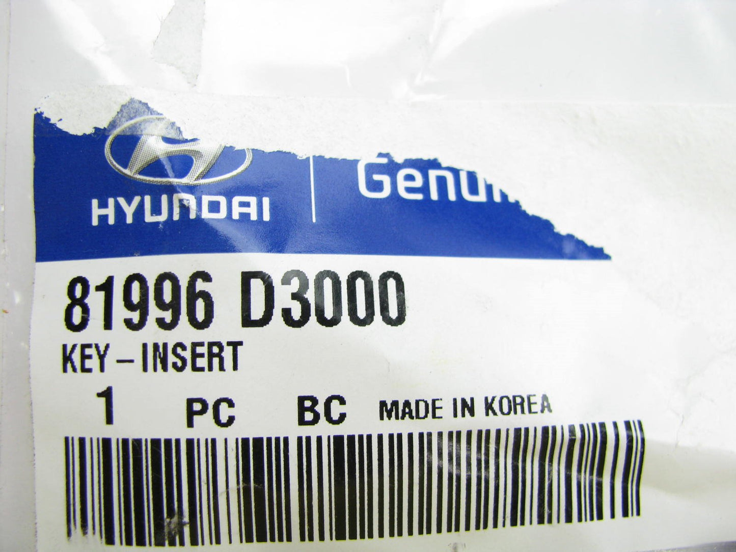 New Genuine Uncut Key Blank OEM For 2015-2017 Hyundai Tucson 81996D3000