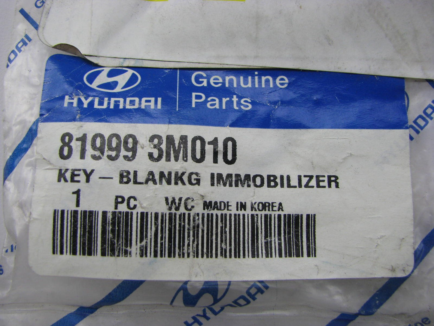 New Genuine Immobilizer Key Blank OEM For 08-14 Genesis 819993M010