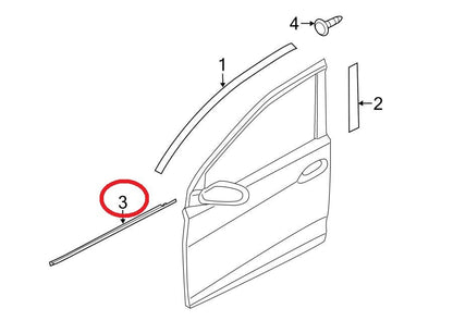 Front Left Door Top Weather Strip OEM For 2014-2015 Hyundai Elantra 822313X500