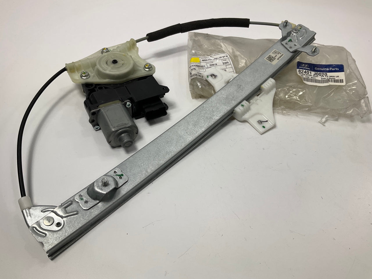 Front Left Power Window Motor & Regulator OEM For 18-22 Accent W/ One Touch Auto