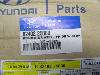 NEW RH Front Manual Window Regulator 8240225000 For 2000-2005 Hyundai Accent