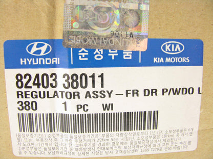 NEW - OEM 8240338011 Front Left Power Window Regulator For 99-05 Hyundai Sonata