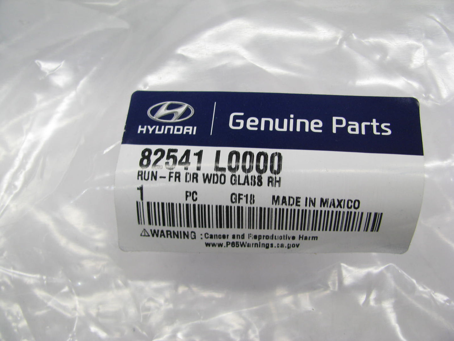NEW - OEM 82541-L0000 Front Right Door Glass Run Seal For 2020-25 Hyundai Sonata