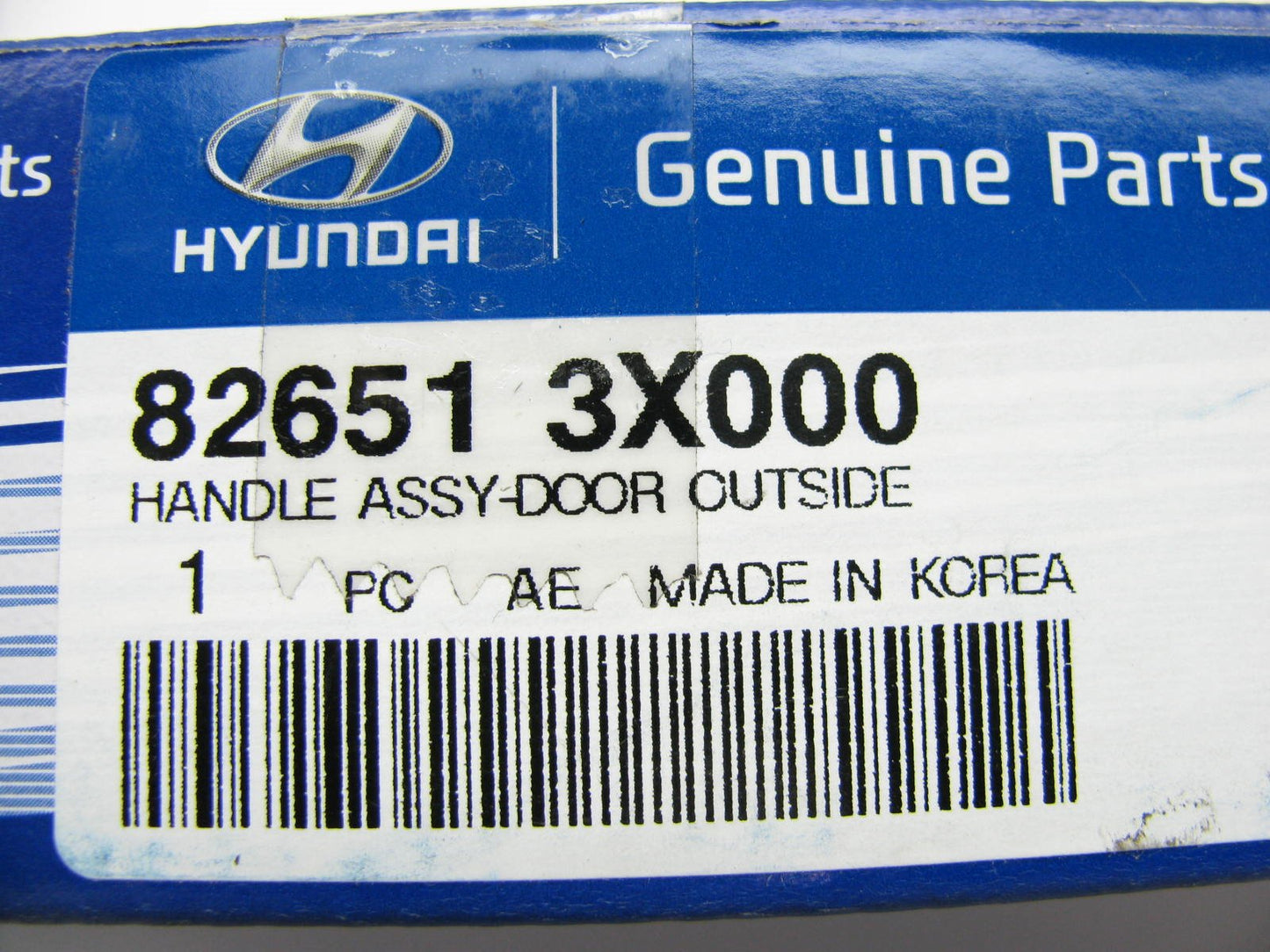 New Exterior Outside Door Handle - OEM For 2010-2013 Hyundai Elantra 826513X000
