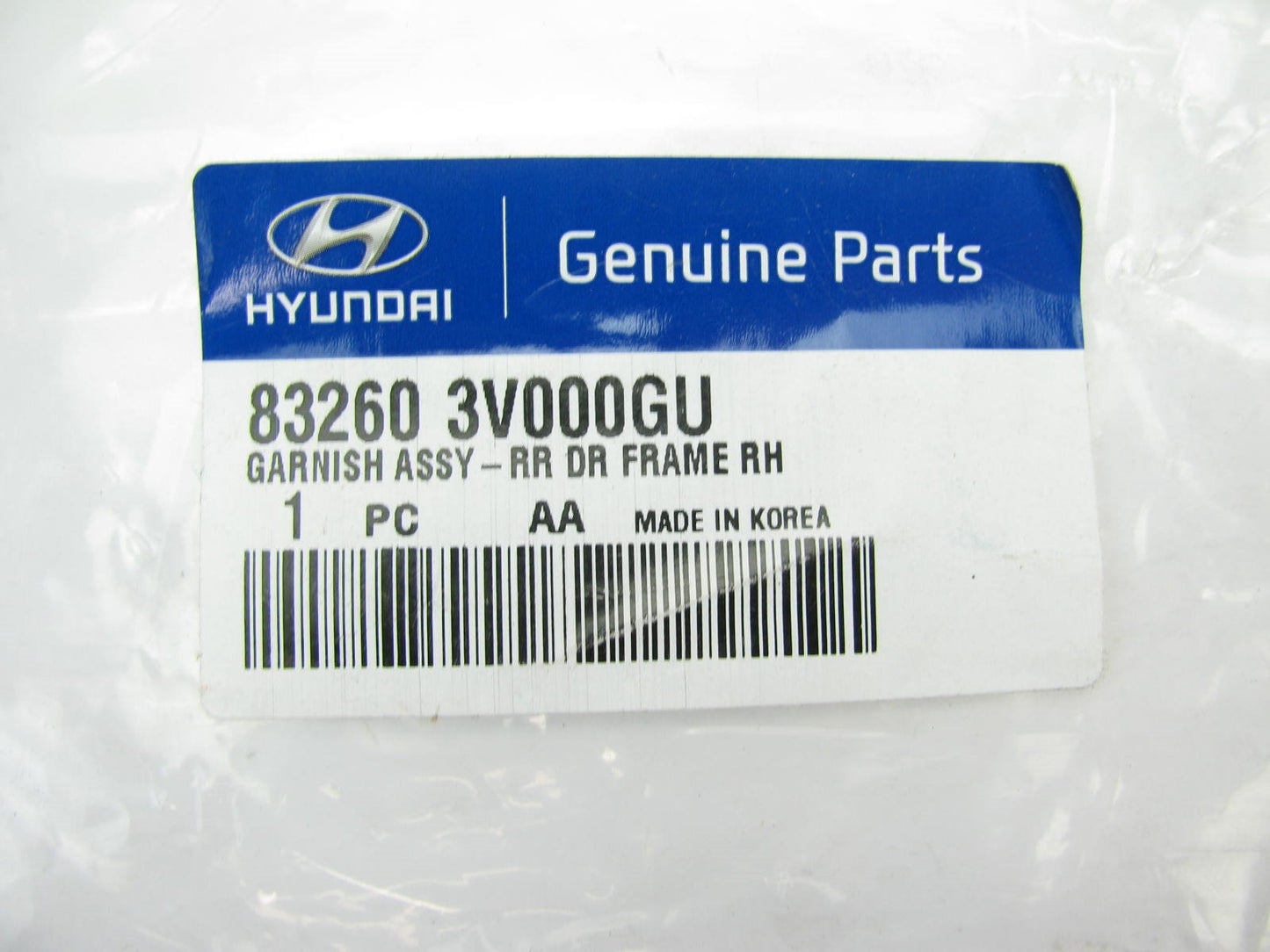 NEW OEM Rear Right Door Frame Garnish Moulding Trim For 12-15 Azera 832603V000GU
