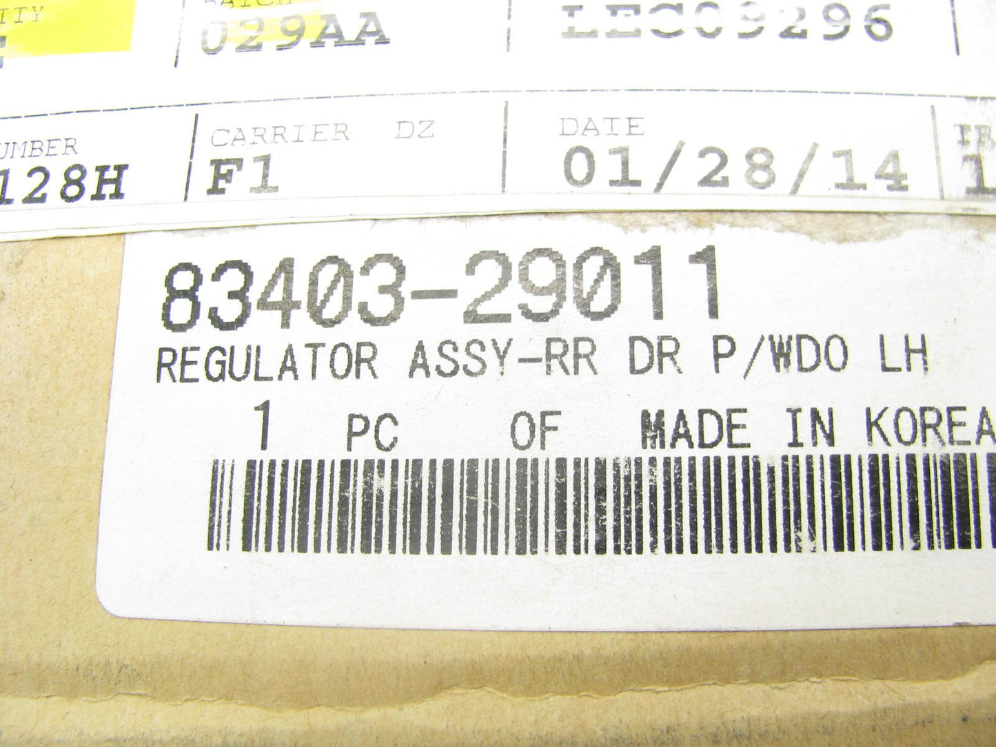 NEW OEM GENUINE Rear Left Power Window Regulator For 1996-98 Elantra 8340329011