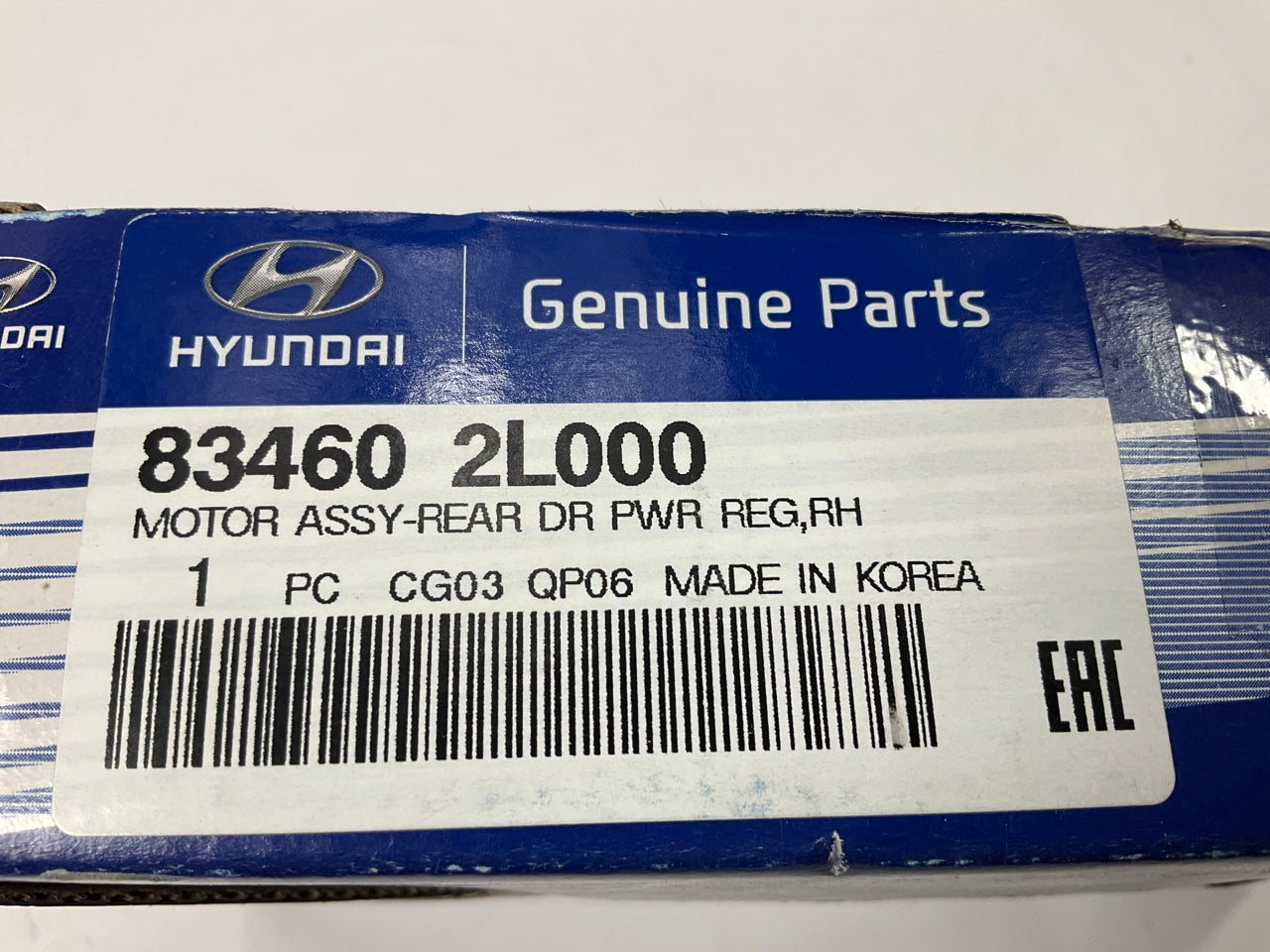 NEW Rear Right Passengers Power Window Motor OEM For 09-12 Elantra 834602L000