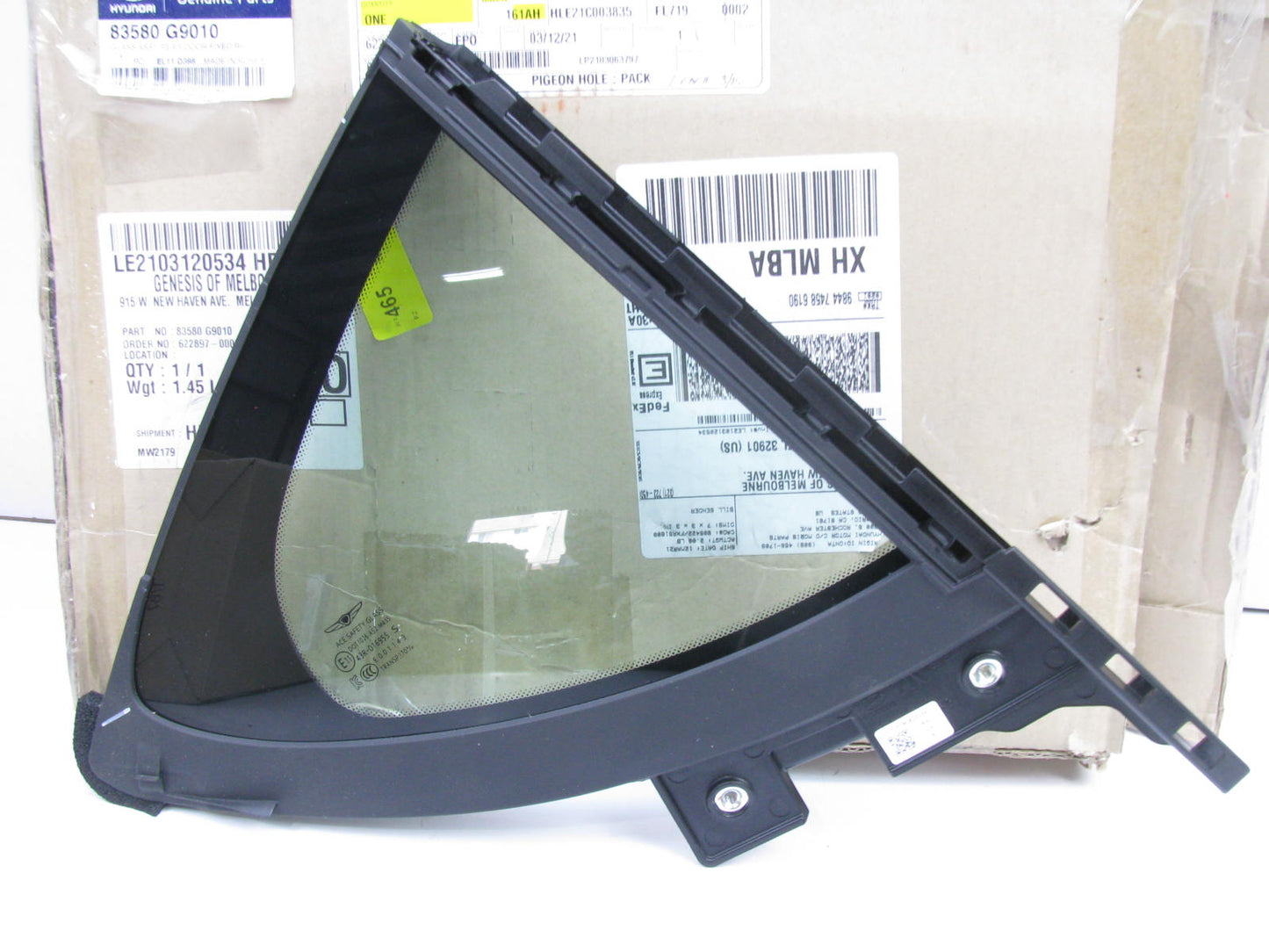 New OEM Right Rear Door Fixed Quarter Glass 83580G9010 For 2019-22 Genesis G70