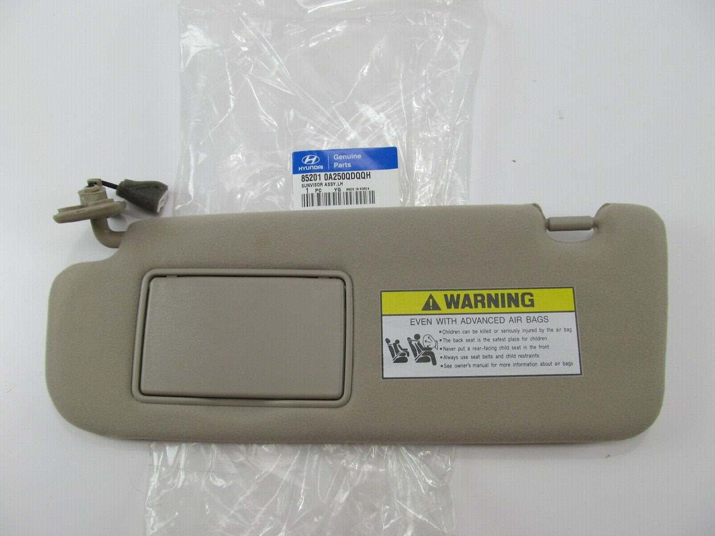 NEW GENUINE Driver Side Left Sunvisor OEM For 06-08 Sonata Beige 852010A250QDQQH