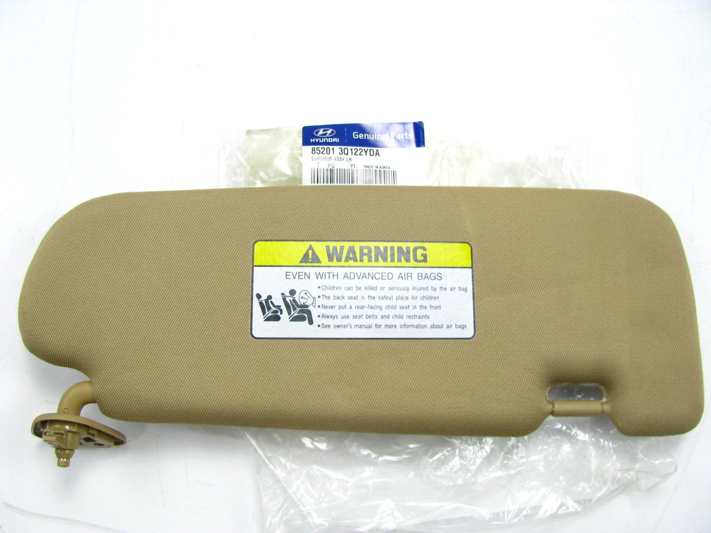 NEW OEM LEFT Sun Visor Sunvisor Beige CAMEL For 10-14 Sonata W/STANDARD SUNROOF