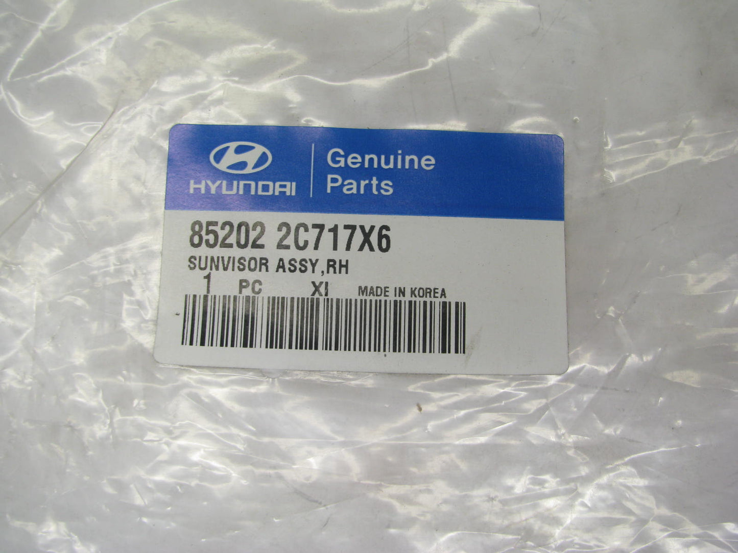 NEW RH Passenger Sun Visor 852022C717X6 Genuine OEM For  06-2008 Hyundai Tiburon