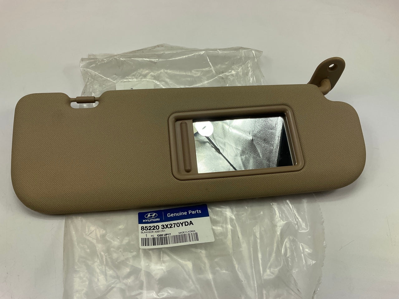 NEW Right Beige Sunvisor OEM For 2011-2013 Elantra W/O Sunroof  852203X270YDA
