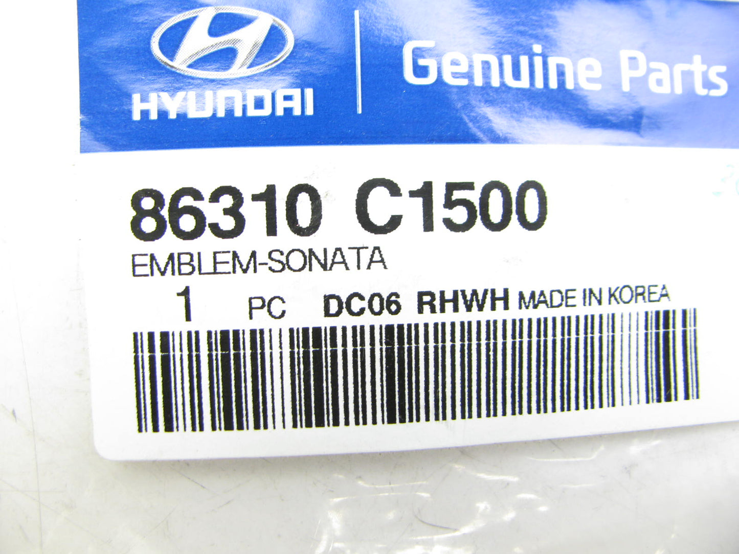 NEW - OEM 86310C1500 Rear Trunk Lid Emblem Badge For 2018-2019 Hyundai Sonata