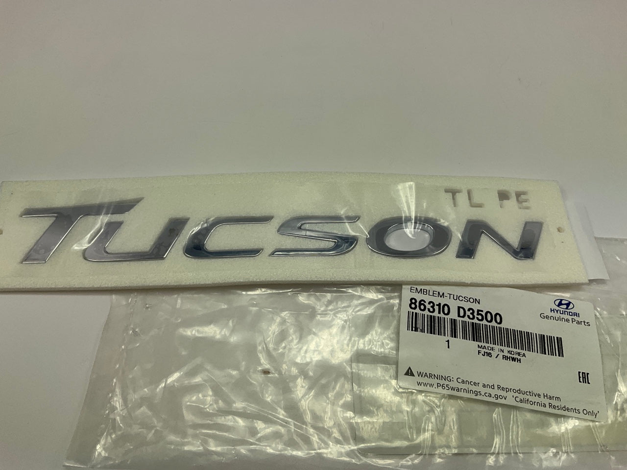 Rear Hatch Tailgate ''Tucson'' Emblem OEM For 2019-2021 Hyundai Tucson 86310D3500