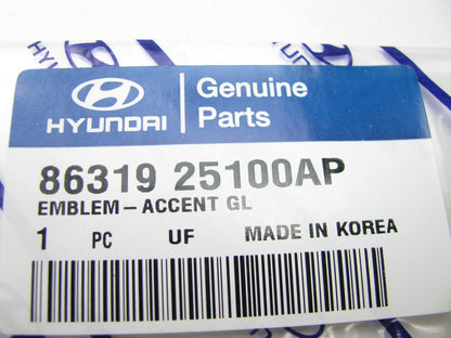 New OEM Trunk Lid Emblem Badge Decal Nameplate Silver For 2000-06 Hyundai Accent