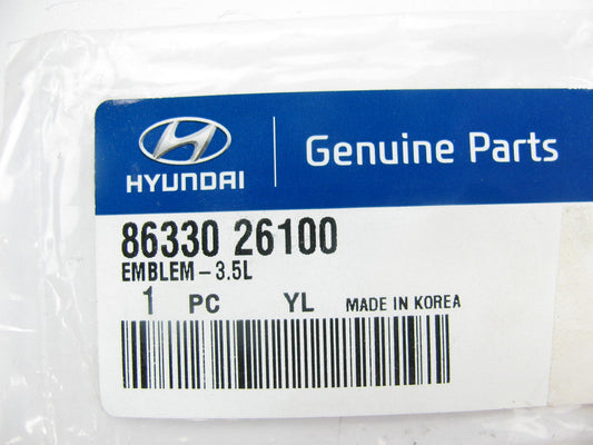 NEW - OEM Lift Gate Engine Size 3.5L Badge Emblem For 03-06 Santa Fe 86330-26100