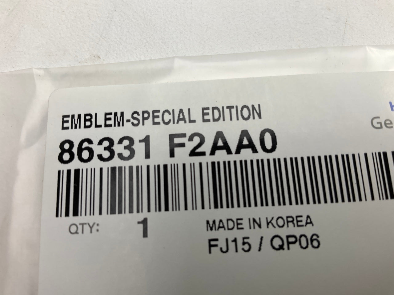 NEW Trunk Lid Special Edition ''SE'' Emblem OEM For 2019-2020 Elantra 86331F2AA0
