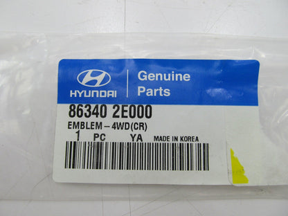 Rear Liftgate 4WD Emblem Badge Nameplate 863402E000 For 05-09 Hyundai Tucson