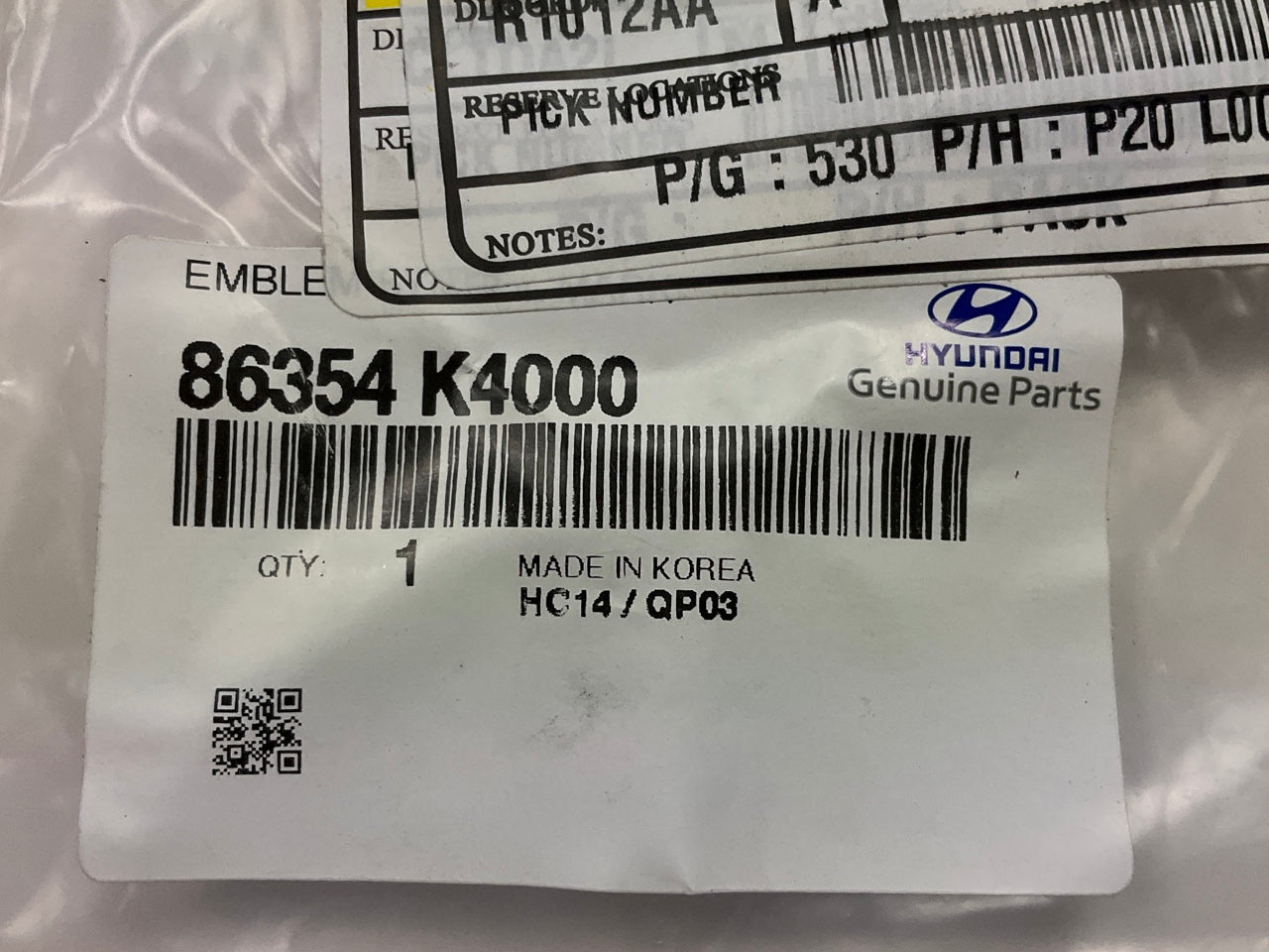NEW Grille Emblem *H* OEM For 2019-2023 Hyundai Kona Electric 86354K4000